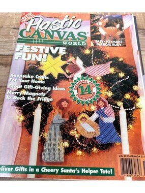 Vintage Plastic Canvas World Magazine Christmas Crafting Pattern Book 1994